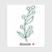 Green Outline Berry Custom Cut  Aufkleber (Blatt)