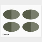Green Oval Aufkleber mit zwei Tonen Moos - individ (Blatt)