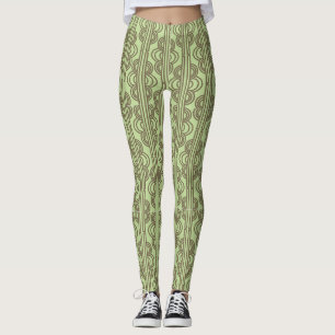 Green Oval Chains Leggings