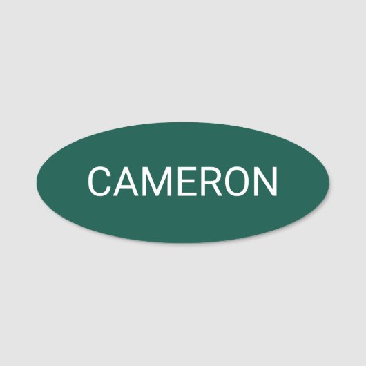 Green Oval Name Tag Abzeichen Button oder Magnetic (Vorderseite)