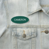 Green Oval Name Tag Abzeichen Button oder Magnetic (Beispiel)