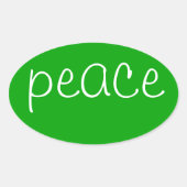 Green Oval Peace-Aufkleber Ovaler Aufkleber (Vorderseite)