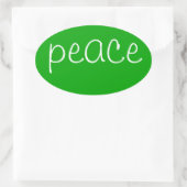 Green Oval Peace-Aufkleber Ovaler Aufkleber (Tasche)