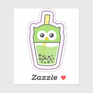 Green Owl Boba Aufkleber
