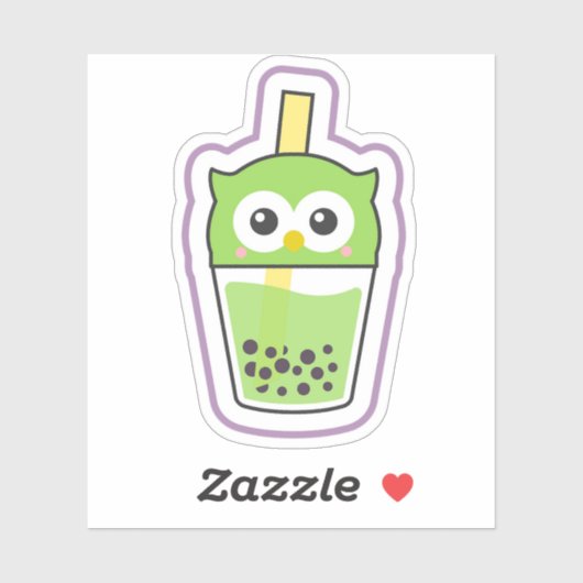 Green Owl Boba Aufkleber (Blatt)
