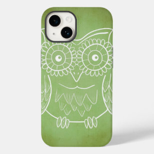 Green Owl Stencil Art Case-Mate iPhone 14 Hülle