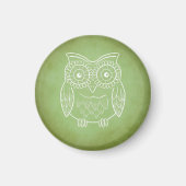 Green Owl Stencil Magnet (Vorne)