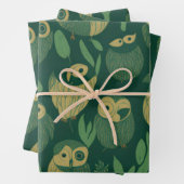 Green Owls Geschenkpapier Set (Beispiel)