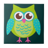 Green Owls Gift Fliese (Vorderseite)