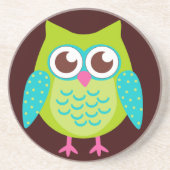Green Owls Gift Sandstein Untersetzer (Vorne)