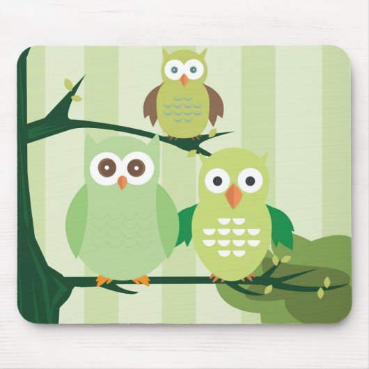 Green Owls Mousepad (Vorne)
