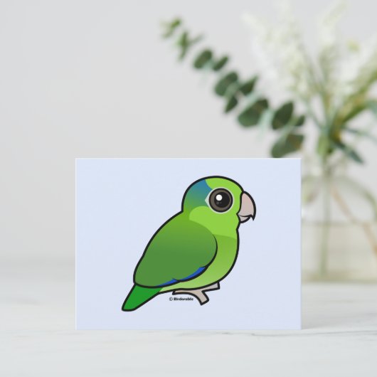 Green Pacific Parrotlet Postkarte (Stehend Vorderseite)