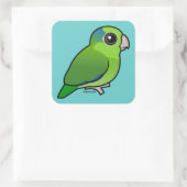 Green Pacific Parrotlet Quadratischer Aufkleber (Tasche)