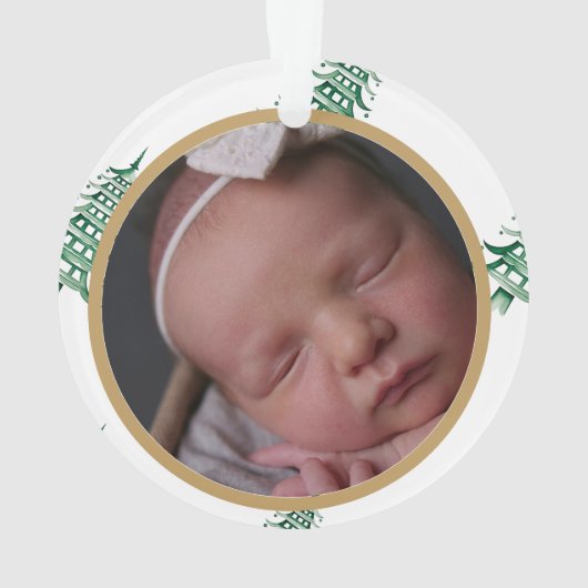 Green Pagoda Weihnachtsbaum "First Christmas as" Ornament (Rückseite)