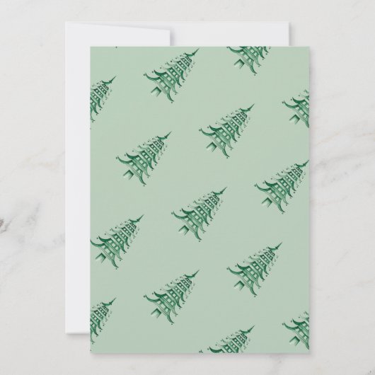 Green Pagoda Weihnachtsbaum Geschenkkartenhalter Einladung (Rückseite)