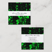 Green Paint Spritzer auf der Black Square Business Quadratische Visitenkarte (Vorne/Hinten)