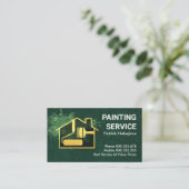 Green Paint Spritzer Gold Zuhause Brush Visitenkarte (Stehend Vorderseite)