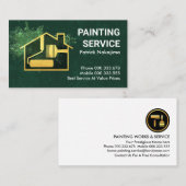 Green Paint Spritzer Gold Zuhause Brush Visitenkarte (Vorne/Hinten)