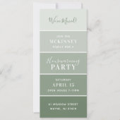 Green Paint Swatch Card Housewarming Party laden Einladung (Vorderseite)