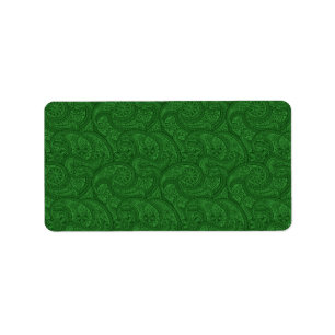Green Paisley Adressaufkleber