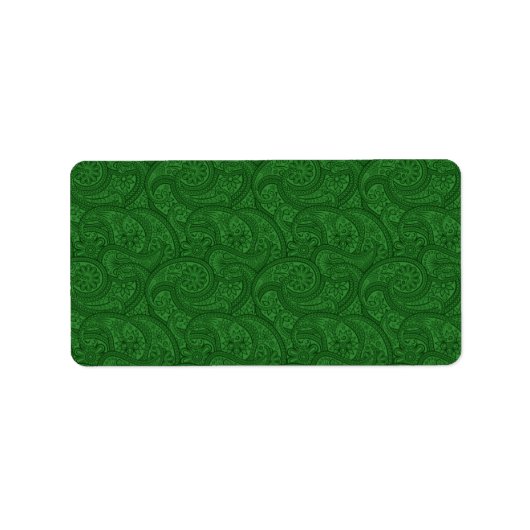 Green Paisley Adressaufkleber (Vorne)