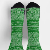 Green Paisley Bandana Print Socks Socken (Oben)