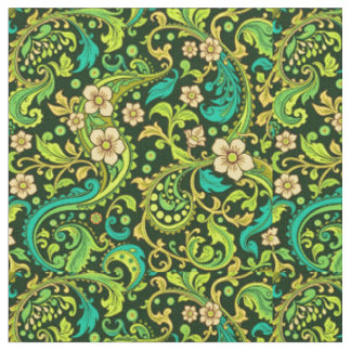 Green Paisley Design Stoff