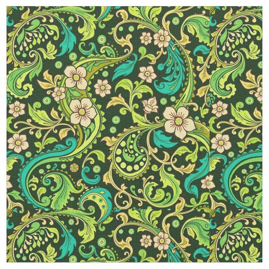 Green Paisley Design Stoff (Nahaufnahme)
