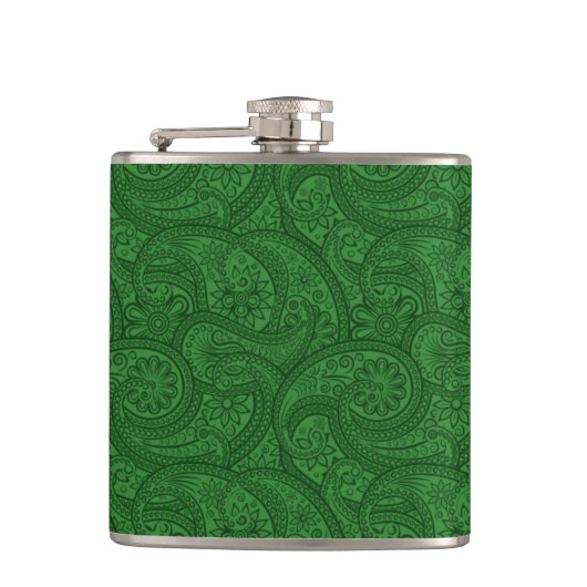 Green Paisley Flachmann (Vorderseite)