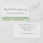 Green Paisley Modern Appointing Business Card Terminkarte (Vorne/Hinten)