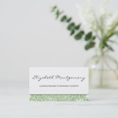 Green Paisley Modern Appointing Business Card Terminkarte (Stehend Vorderseite)
