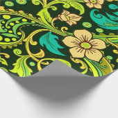 Green Paisley Pattern Geschenkpapier (Ecke)