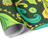 Green Paisley Pattern Geschenkpapier (Rolleneckpunkt)