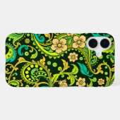 Green Paisley Pattern iPhone Hülle (Rückseite (Horizontal))