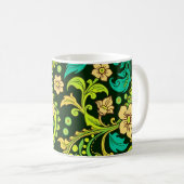 Green Paisley Pattern Kaffeetasse (VorderseiteRechts)