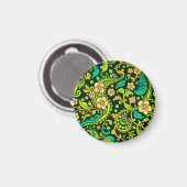 Green Paisley Pattern Magnet (Vorderseite/Rückseite)