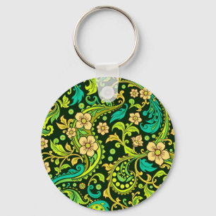 Green Paisley Pattern Schlüsselanhänger