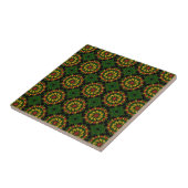 Green Paisley Pattern Tile Fliese (Seite)