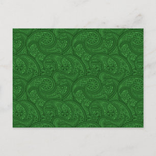 Green Paisley Postkarte