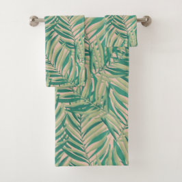 Green Palm Blätter Ästhetik Badhandtuch Set