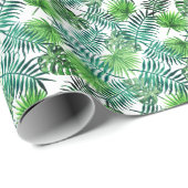 Green Palm Blätter Design Geschenkpapier (Rolleneckpunkt)