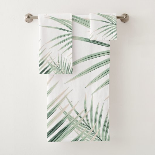 Green Palm Blätter Dream #3 #tropical #decor #art Badhandtuch Set (Insitu)