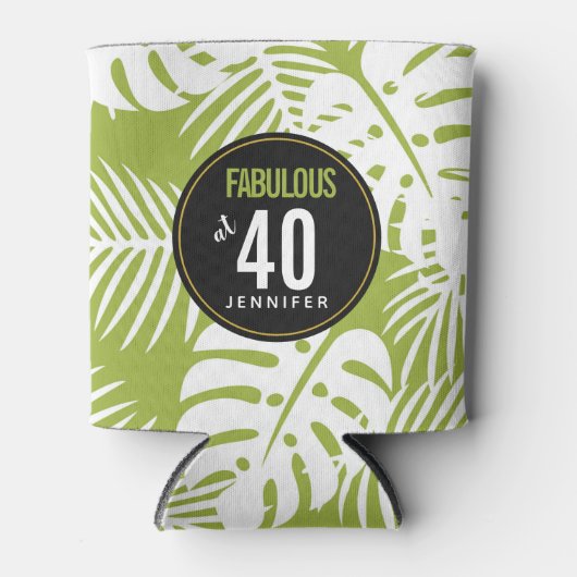 Green Palm Blätter fabelhaft auf 40 Dosenkühler (Vorderseite)