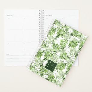 Green Palm Blätter   Monogramm Planer