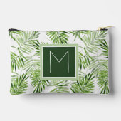 Green Palm Blätter | Monogramm Zubehörtasche (Rückseite)