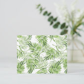 Green Palm Blätter Postkarte (Stehend Vorderseite)