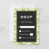 Green Palm Blätter Rainforest Muster Hochzeit RSVP (Vorderseite)