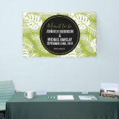 Green Palm Blätter Rainforest Pattern Hochzeit Banner (Messeveranstaltung)