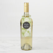Green Palm Blätter Rainforest Pattern Hochzeit Flaschenanhänger (Auf Flasche)