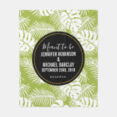 Green Palm Blätter Rainforest Pattern Hochzeit Fleecedecke (Vorderseite)